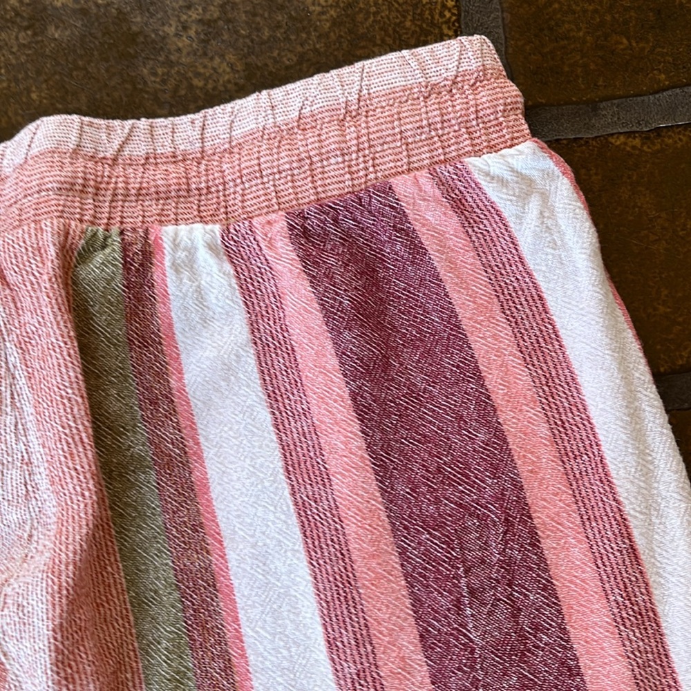 Striped Ankle Crop Pants in Pink Stripe - Picture 11 of 14